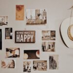 Photo of Brown and White Photo Frames Hang in Wall